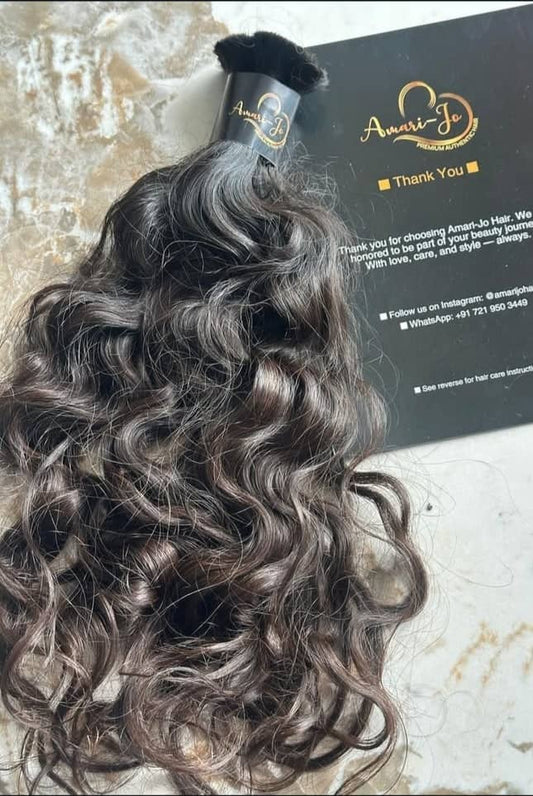 Raw Indian Wavy Bulk Braiding Hair