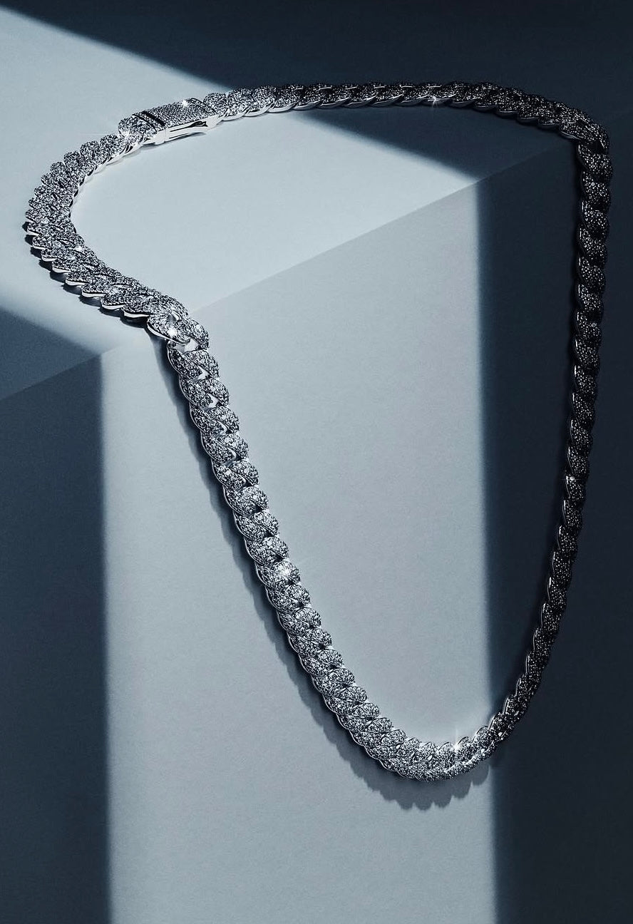 Silver Cuban link chain Chain 75cm