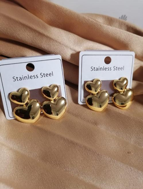 Double Heart Stainless Steel Earring