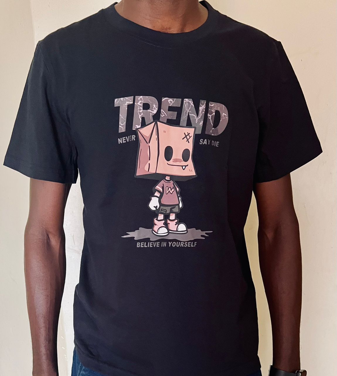 Trend Black T-Shirt (Cotton)
