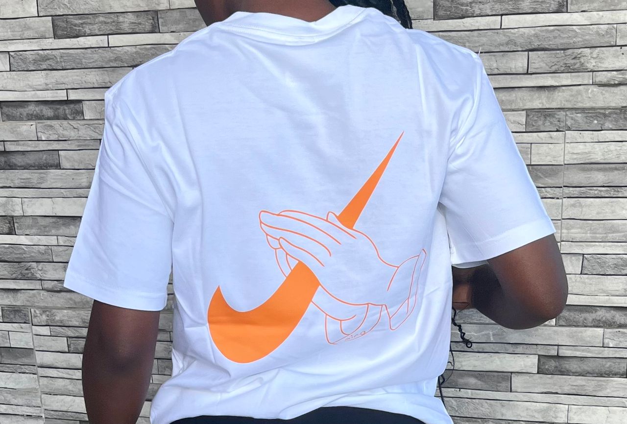 Nike Orange Logo T-Shirt (Cotton)